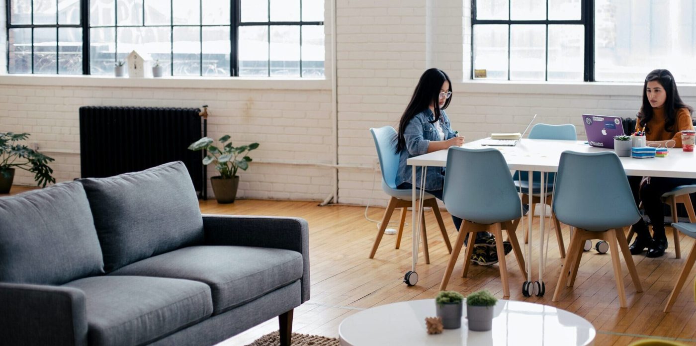 Project team collaborating in a modern workspace